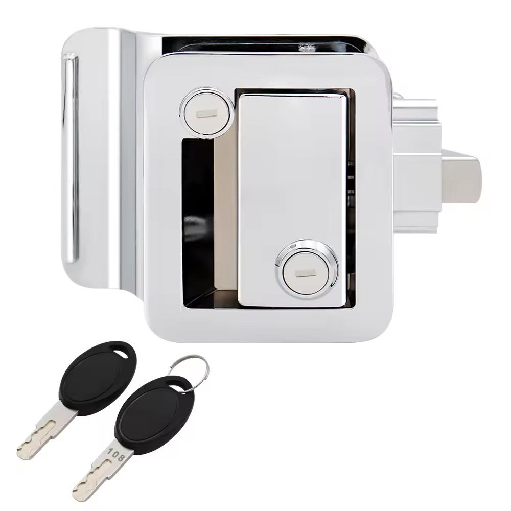 White Handle Latch Camper Outdoor Lock RV Car Paddle Entry Door Lock Latch Handle Knob RV Door Locks For Caravan Trailer